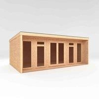 6x3 Mercia Creswell Insulated Garden Room with Veranda - UPVC Windows and Doors - White