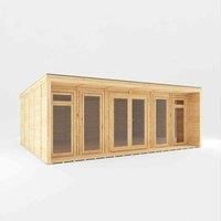 6x4 Mercia Creswell Insulated Garden Room with Veranda - UPVC Windows and Doors - White