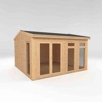 Mercia 4x4m 'Rufford' Insulated Garden Room w/ White UPVC, Brown