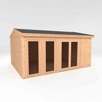 Mercia 5x4m Rufford Insulated Garden Room with White UPVC, Brown