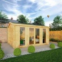 Mercia 4.5m x 3.5m Home Office Studio Log Cabin (28mm)