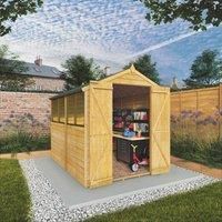 Mercia 8 X 6Ft Great Value Overlap Apex Shed With Windows And Double Doors