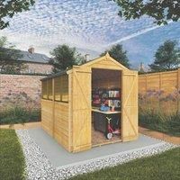 Mercia 8 X 6Ft Great Value Overlap Apex Shed With Windows And Double Doors