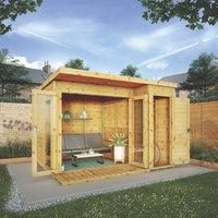 Mercia 10 x 8ft Large Garden Office including Side Shed & Bi-Fold Doors