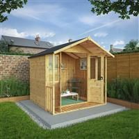 Mercia 7 x 7ft Traditional Double Door Summer House including Veranda