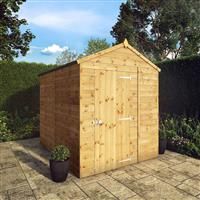 Mercia Shiplap Apex Windowless Shed 8' x 6' in Brown Timber