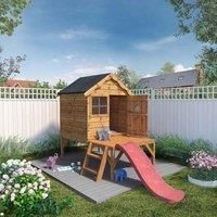 Mercia Snug Wooden Playhouse with Tower and Slide