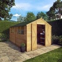 Mercia 12 x 8ft Double Door Timber Overlap Apex Shed with Assembly