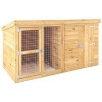 WALTONS EST. 1878 Wooden Garden Dog Kennel & Run 8x4 Outdoor Garden Building, Shiplap, Pent Roof 8ft x 4ft