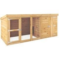 WALTONS EST. 1878 Wooden Garden Dog Kennel & Run 10x4 Outdoor Garden Building, Shiplap, Pent Roof 10ft x 4ft
