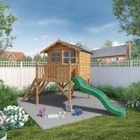 Mercia 12 x 5ft Wooden Poppy Playhouse including Tower & Slide with Assembly