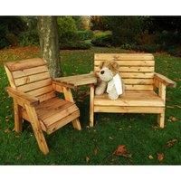 Charles Taylor Little Fellas Children's Wooden Bench/Chair Combination Set - Angled