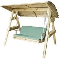 Zest4Leisure Wooden Miami Swing Seat & Cushion  Green