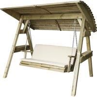 Zest Wooden Miami Swing Seat & Cushion - Stone