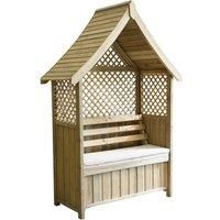 Zest Norfolk Garden Arbour with Storage Box & Seat Cushion - Stone