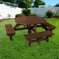 NBB Recycled Furniture NBB Recyled Heavy Duty Octagonal 8Seater Picnic Table  Brown