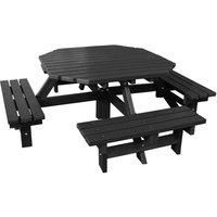 NBB Recycled Furniture NBB Recycled Heavy Duty Octagonal 8Seater Picnic Table  Black