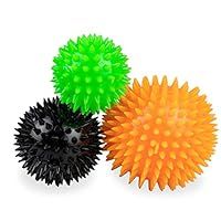 Phoenix Fitness 3 Spiky Massage Ball Set | Muscle Relief | Trigger Point Therapy | Myofascial | Plantar Fasciitis | Yoga Reflexology | Stress Ball | Tight Muscle Recovery | Sensory Stimulation Autism