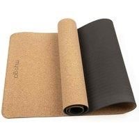 Myga Cork Yoga Mat - Extra Large Exercise Mat with Great Grip for Yoga, Pilates, Stretching and Fitness - Eco-Friendly Natural Cork, ideal for Home & Gym - 205 x 70cm, 6mm Thickness - Plain