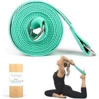 Myga Turquoise 2-in-1 Yoga Belt Strap for Stretching and Improving Flexibility - Adjustable Yoga Sling for Carrying Yoga Mat with D-Ring Buckle - Yoga Strap for Holding Poses and Physical Therapy