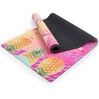 Myga RY1042 Tropical Microfibre Vegan Suede Rubber Meditation Yoga Mat, Eco Friendly Non-Slip Fitness Exercise Mat, Core Workout for Home, Gym, Studio