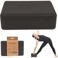 Myga Yoga Block - Lightweight EVA Foam Yoga Brick - High Density Non-Slip Block for Yoga Poses, Pilates, Balance and Flexibility - Black