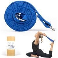 Myga RY1134-2-in-1 Yoga Belt Strap for Stretching and Flexibility - Adjustable Yoga Sling - Yoga Strap for Holding Poses and Physical Therapy - Blue