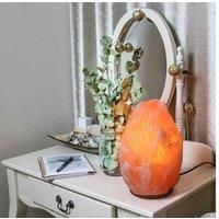 Myga 1-2KG Himalayan Natural Salt Lamp - Handcrafted Crystal Rock Salt Lamp on Wooden Base - Healing Himalayan Salt Lamp with Dimmer Switch and British Standards CE Certified Plug with a 15W Bulb