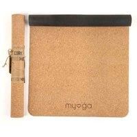 Myga Cork Yoga Mat - Natural Cork Top and Rubber Travel Yoga Mat Surface 100% non-slip - Eco-Friendly - Exercise Fitness Yoga Mat for Yoga, Pilates, Gymnastics - 183x 63cm, 2mm Thickness