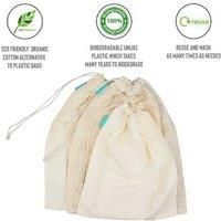 Myga Reusable Organic Mesh Produce Shopping Bags - Eco-Friendly Storage Bags for Food, Grocery - Washable with Tare Weight Durability - 3 Pack