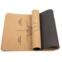 Myga Cork Yoga Mat - Extra Large Exercise Mat with Great Grip for Yoga, Pilates, Stretching and Fitness - Eco-Friendly Natural Cork, ideal for Home & Gym - 205 x 70cm, 6mm Thickness - Alignment