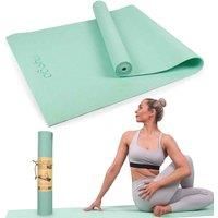 Myga Yoga Starter Mat 4mm Thick Pilates Fitness Gym Sage Green + Carry Strap