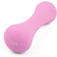 Phoenix Fitness RY1557 Neoprene Dumbbell Weight for Home Exercise Men, Women and Kids Arm Hand Weights Pilates Dumbbell - Sold as Singles, 1.5kg, Pink