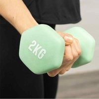 Myga Hex Dumbbell - Single Weight Perfect for Core Strength and Fitness Exercises, Aerobics and Training - Neoprene Cast Iron, Ideal for Home, Gym and Studio - Sold as Singles, 2kg
