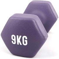 Myga Hex Dumbbell - Single Weight Perfect for Core Strength and Fitness Exercises, Aerobics and Training - Neoprene Cast Iron, Ideal for Home, Gym and Studio - Sold as Singles, 9kg