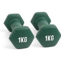 MYGA Hex Dumbbells - Pair of Neoprene & Cast Iron Hexagonal Dumbbell Hand Weights for Women and Men at Home & Gym - Weight: 1 kg