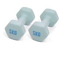 MYGA Hex Dumbbells - Pair of Neoprene & Cast Iron Hexagonal Dumbbell Hand Weights for Women and Men at Home & Gym - Weight: 5 kg