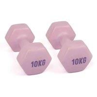 MYGA Hex Dumbbells - Pair of Neoprene & Cast Iron Hexagonal Dumbbell Hand Weights for Women and Men at Home & Gym - Weight: 10 kg