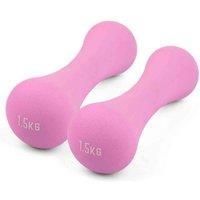 Phoenix Fitness Dumbbells - Pair of Neoprene Hand and Arm Weights for Exercise, Aerobics, Workout and Training - Ideal for Home, Gym and Studio - SOLD AS PAIRS, Pink, 1.5kg