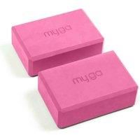 Myga Yoga Blocks - Pair of High Density Foam Bricks for Yoga, Pilates, Exercise