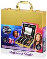 Character Options Shimmer and Sparkle Shimmering Glitter Makeover Studio Kids Makeup Set for Girls Real Cosmetics kit for Girls Washable Make Safe Non-Toxic Makeup, 07746