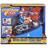 Stuntman Stu Nitro Boost Stunt Bike Rev and zoom wind up bike with launch ramp jump ramp and break apart wall toys Stunt toys