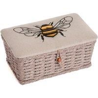 Hobby Gift Small Sewing Craft Hobby Storage Box, Wicker Basket, Linen Bee