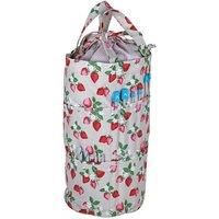 Hobby Gift Knitting Bag Drawstring-Yarn Storage Craft Project Tote-Accessory Hook Needle Pockets, Cotton, Natural Strawberries, 15 x 41 x 19.5cm