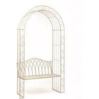 Suntime Gloucester 122cm White Cast Iron Arch and Bench