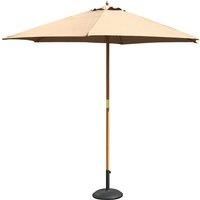 2.7m Outdoor Garden Hardwood Market Parasol Umbrella Sunshade Canopy Off-White