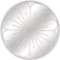 80cm Outdoor Round White Flower Garden Mirror