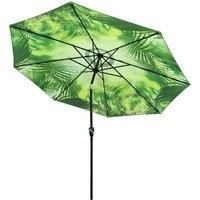 SunTime 3m Palm Print Crank & Tilt Parasol