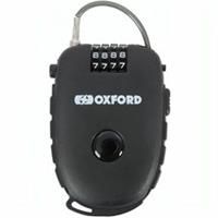 Oxford Products LK100 4-Digit Combination Lock with 75cm Retractable Cable, Black, One Size