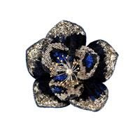 Gisela Graham Blue & Gold Magnolia Clip Tree Decorations (Set of 2)